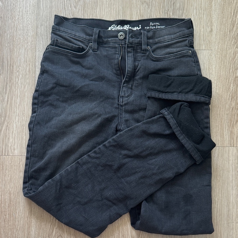 Eddie Bauer Charcoal Denim Pants – Cozy Winter Style